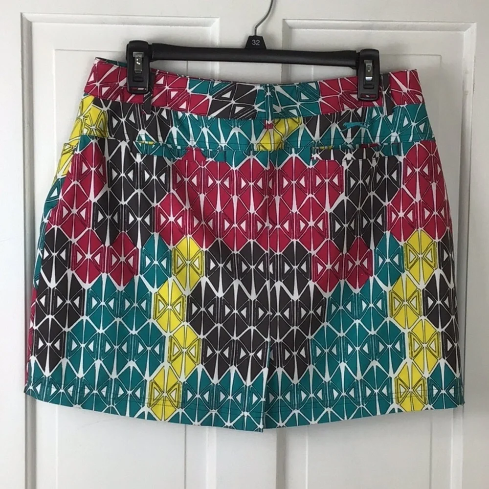 Slazenger Women’s Athletic Skort Skirt Multicolored Geometric Size 6 EUC